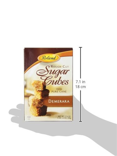 Roland Rough Cut Demerara Sugar Cubes, 17.6-Ounce Boxes (Pack of 6)