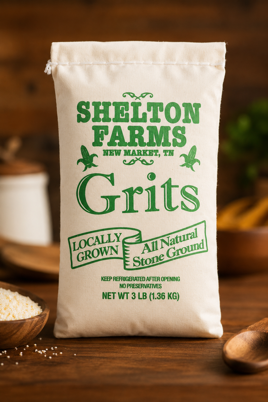 Shelton Farms White Grits, 3 lbs