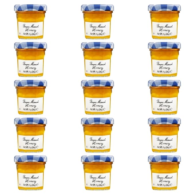 Bonne Maman Orange Blossom Honey, 1 oz Mini Glass Jars (Pack of 15)