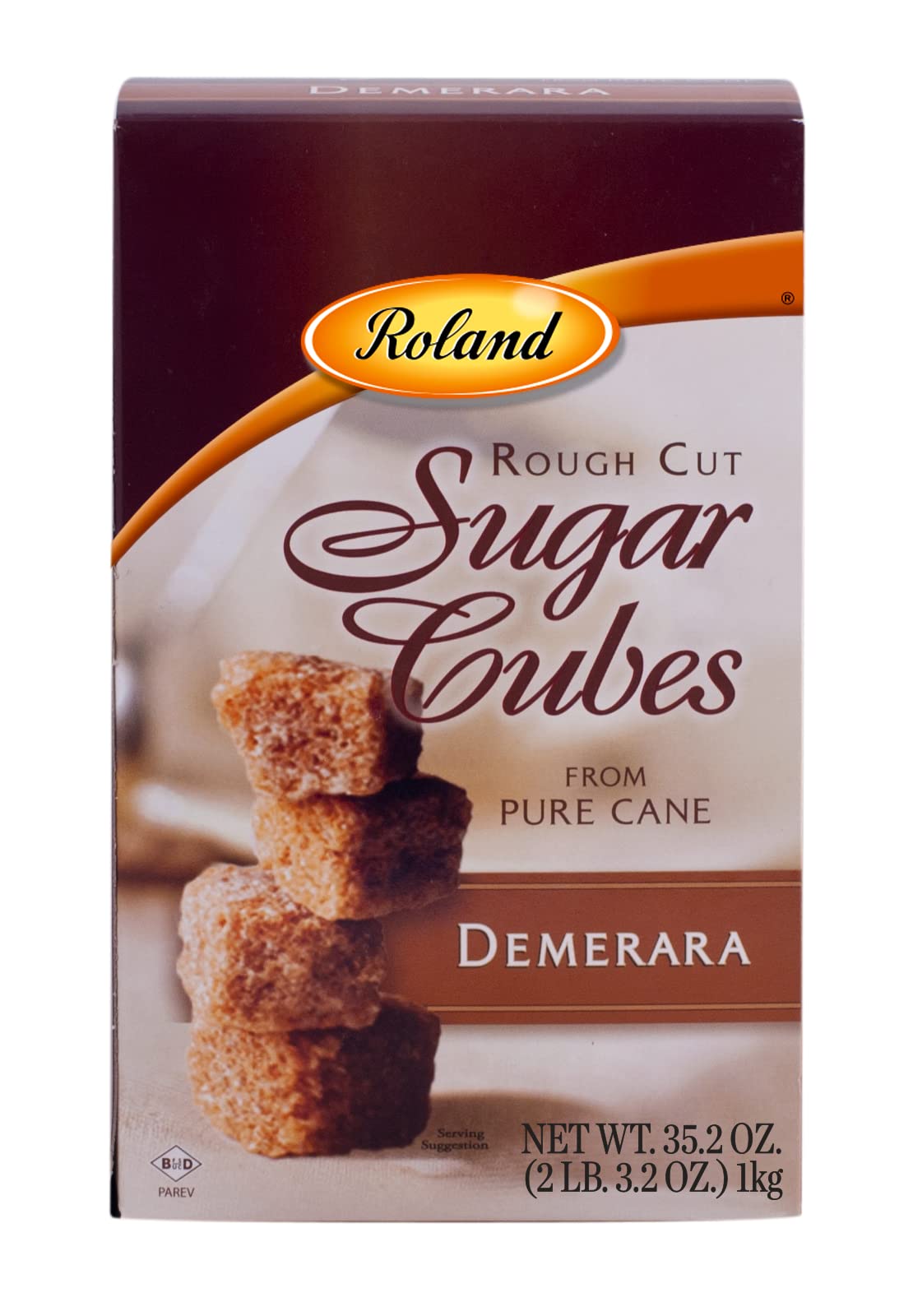 Roland Rough Cut Demerara Sugar Cubes, 17.6-Ounce Boxes (Pack of 6)