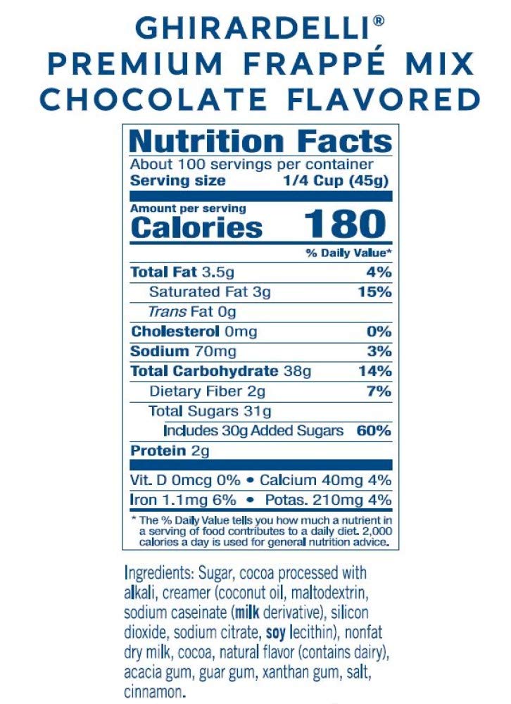 Ghirardelli Chocolate Flavored Frappé Mix, 10 lb