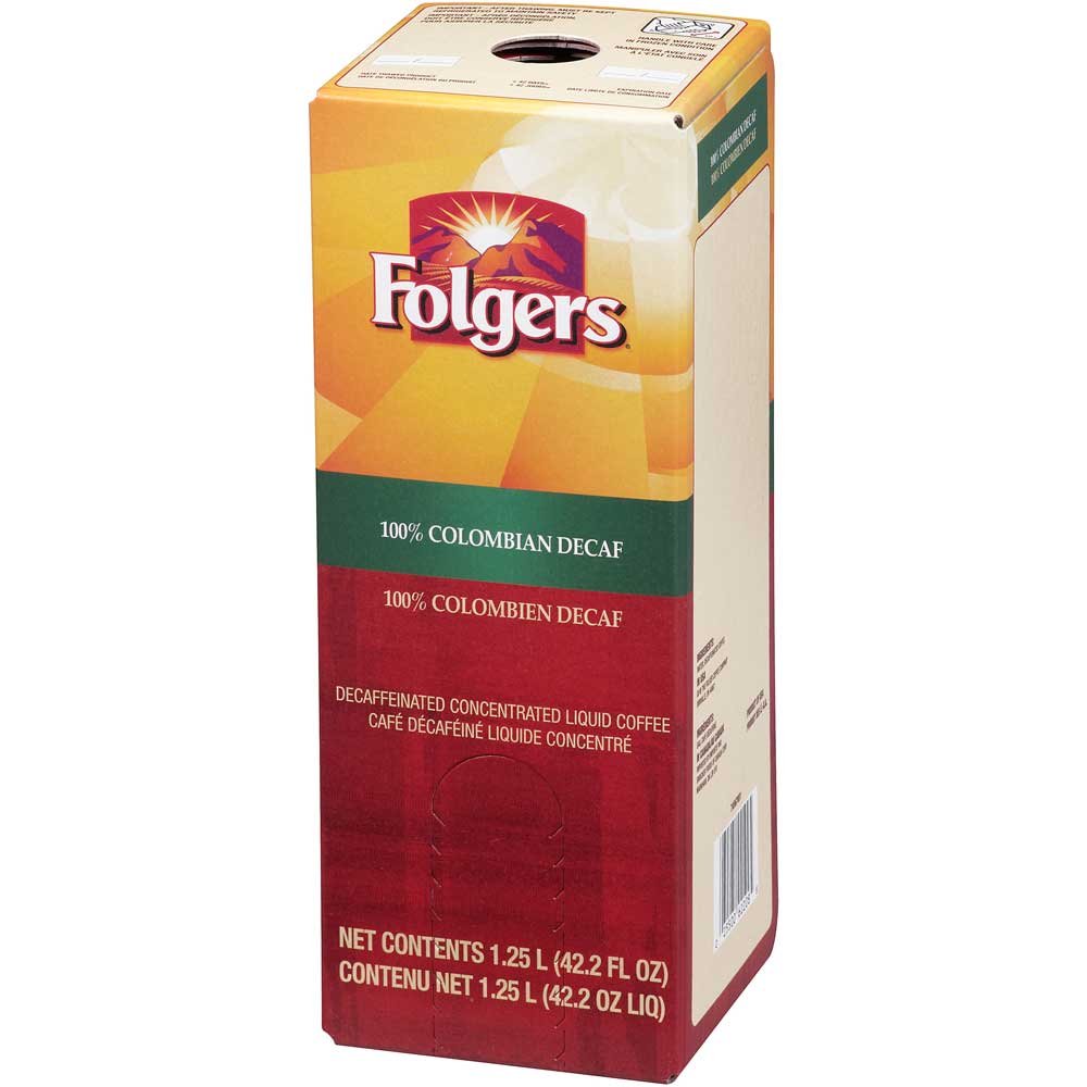 Folgers 100 Percent Colombian Decaffeinated Coffee Liquid, 1.25 Liter - 2 per case.