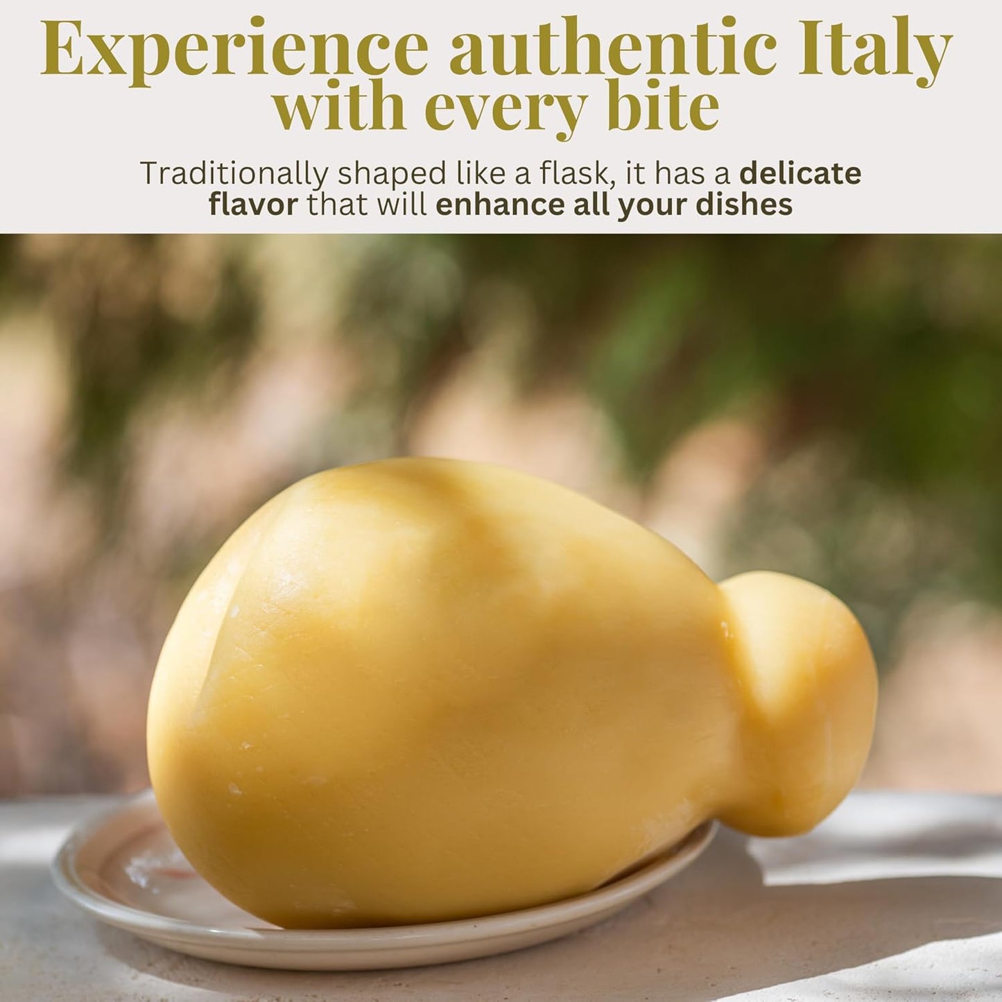 Caciocavallo Italian Cheese 1.9 kg (4 lb), Traditional Italian Product with Delicate Taste, Latteria Soresina, Made with 100% Italian Milk, Additive-free