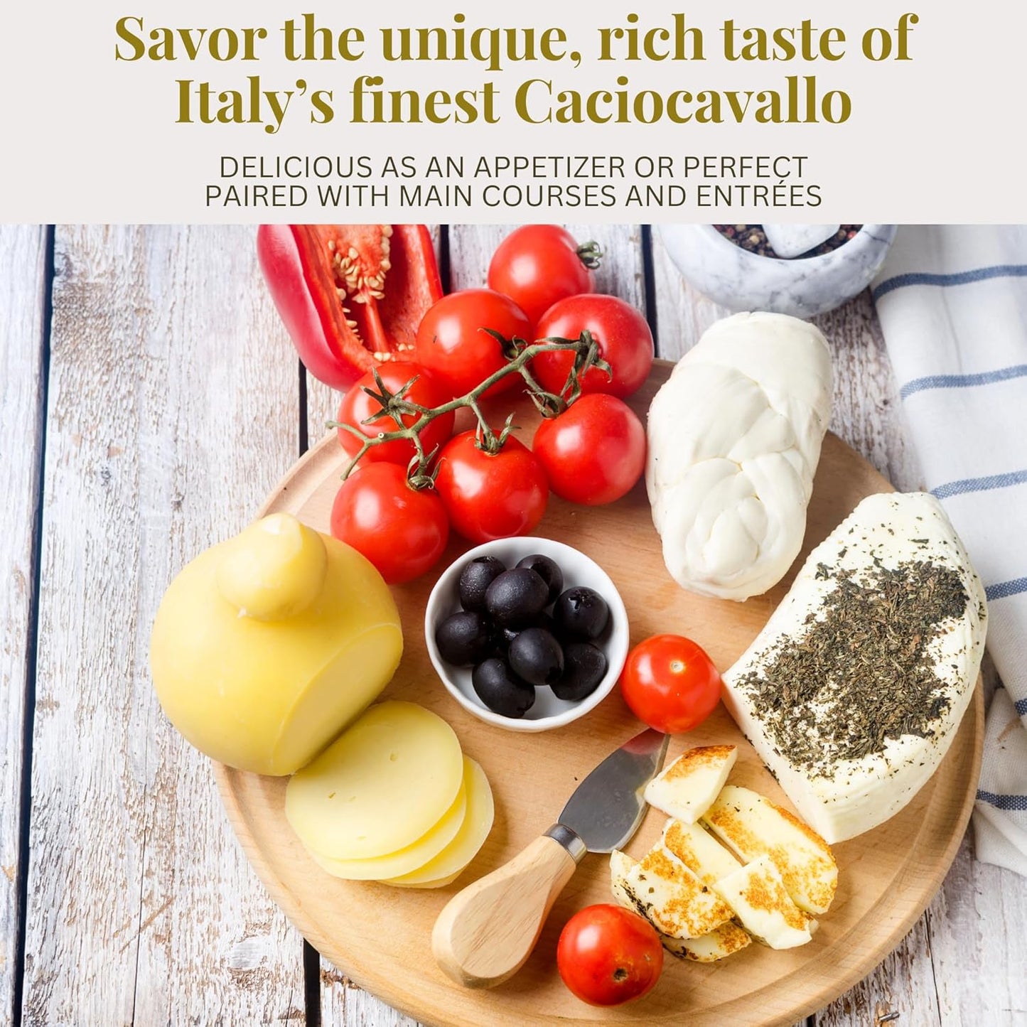 Caciocavallo Italian Cheese 1.9 kg (4 lb), Traditional Italian Product with Delicate Taste, Latteria Soresina, Made with 100% Italian Milk, Additive-free