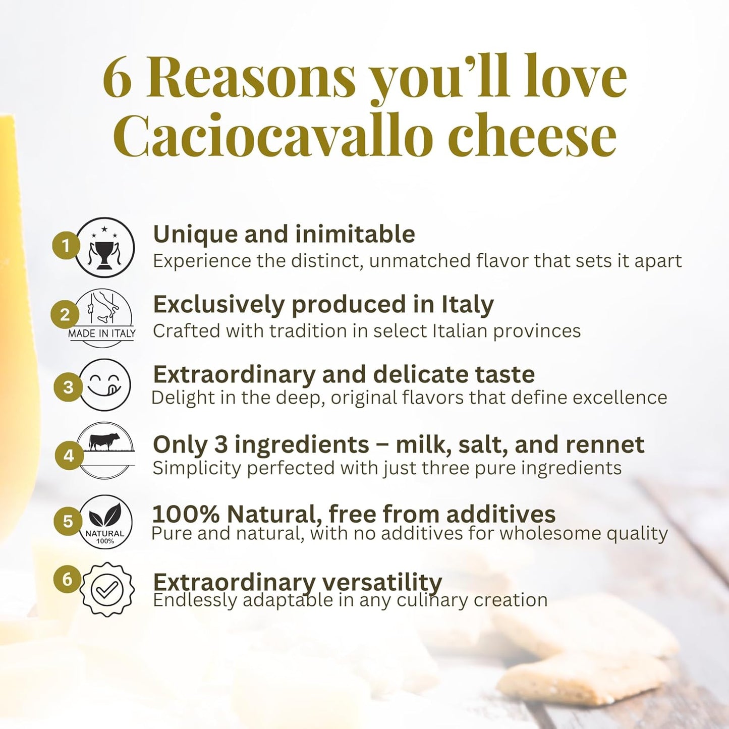 Caciocavallo Italian Cheese 1.9 kg (4 lb), Traditional Italian Product with Delicate Taste, Latteria Soresina, Made with 100% Italian Milk, Additive-free