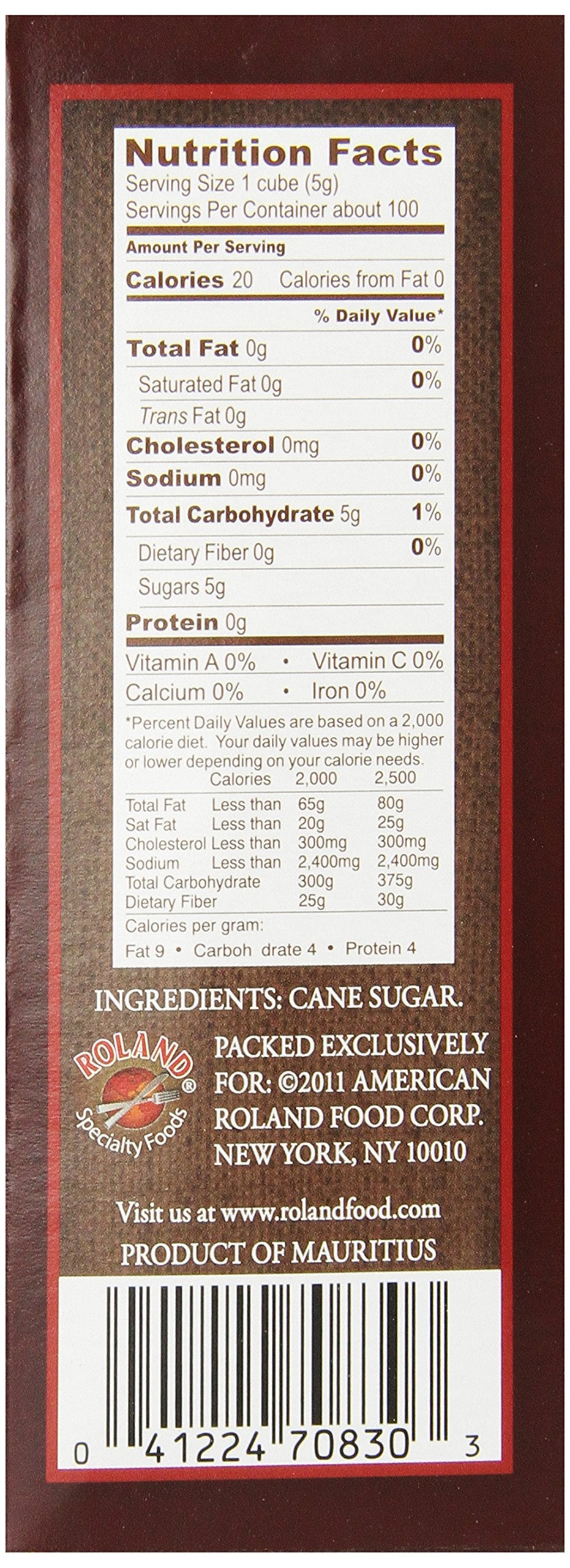 Roland Rough Cut Demerara Sugar Cubes, 17.6-Ounce Boxes (Pack of 6)