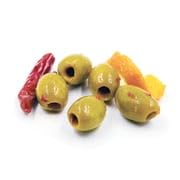 Tangerine & Chili Marinated Green Olives, Pitted, 7.4 lbs