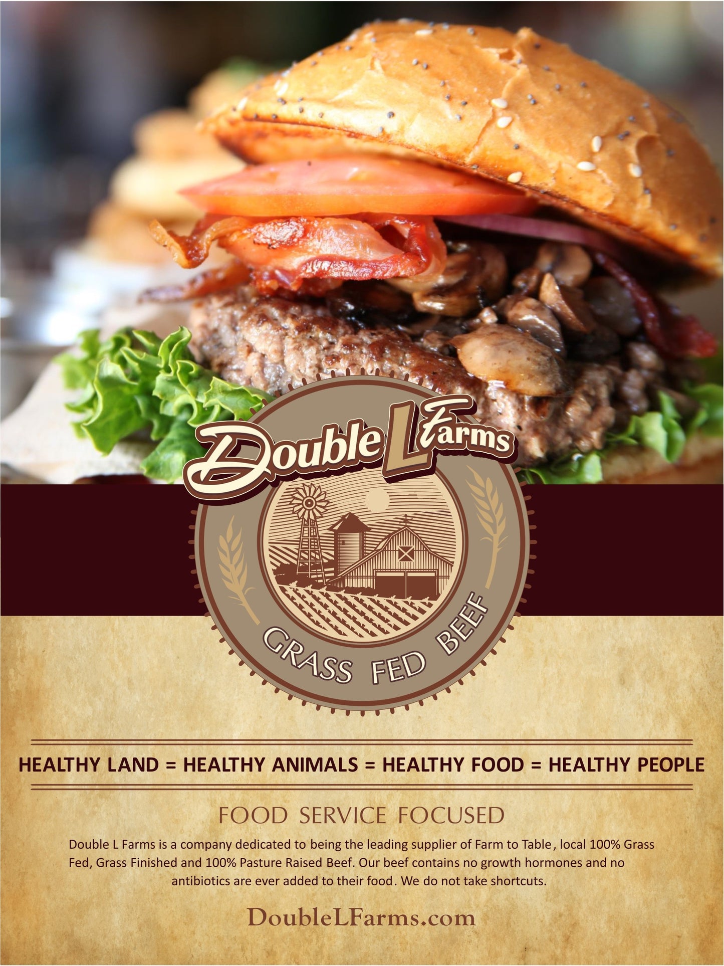 Double L Farms Grass Fed Ground Beef, 10 Pounds