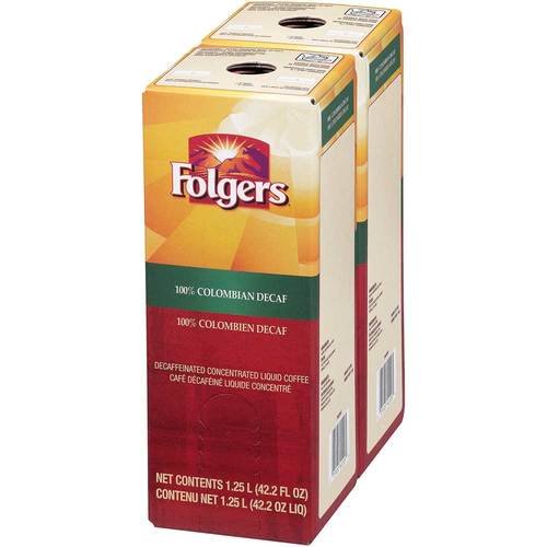 Folgers 100 Percent Colombian Decaffeinated Coffee Liquid, 1.25 Liter - 2 per case.