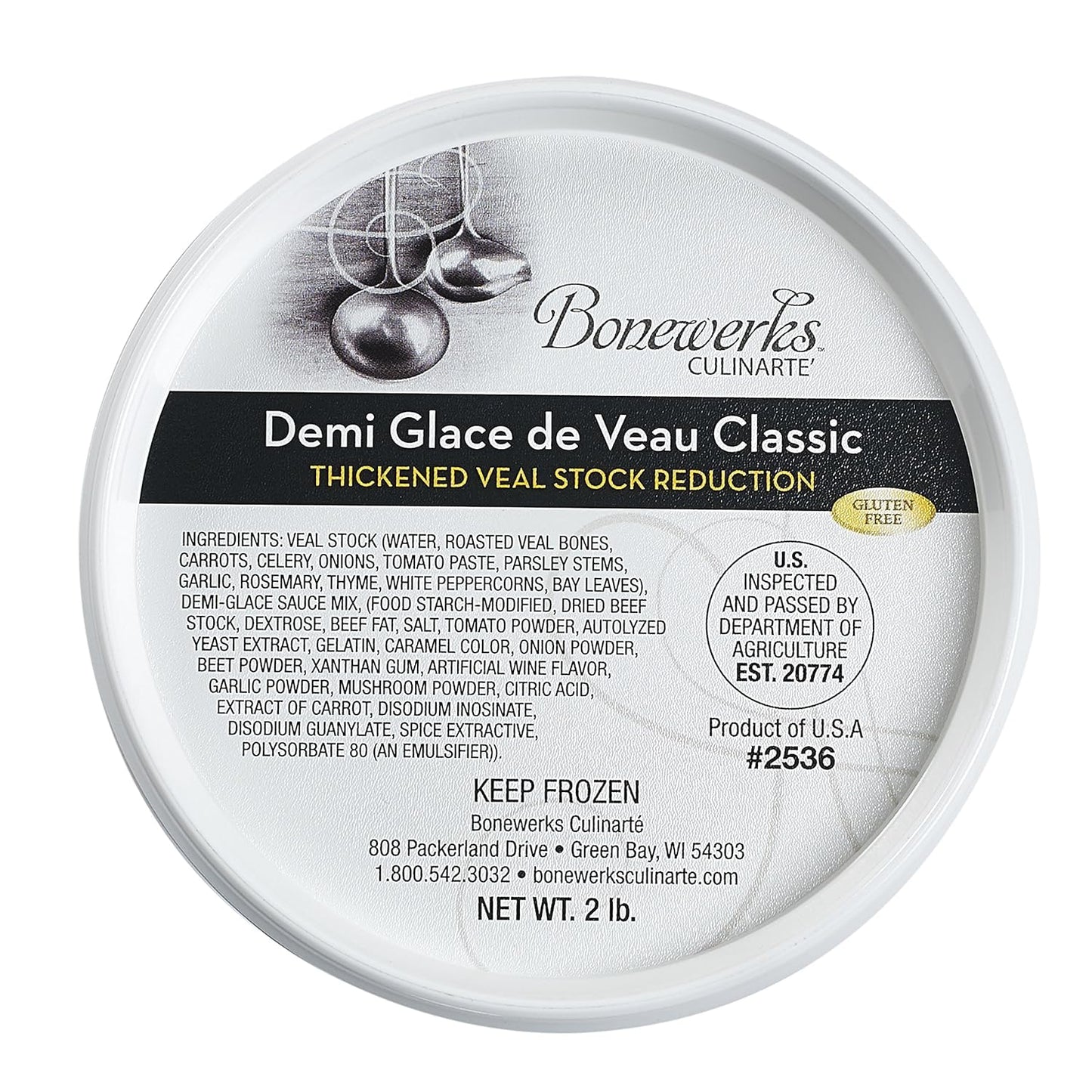 Bonewerks Demi Glace de Veal Classic (Thickened Veal Stock Reduction) 2 Lb Tub