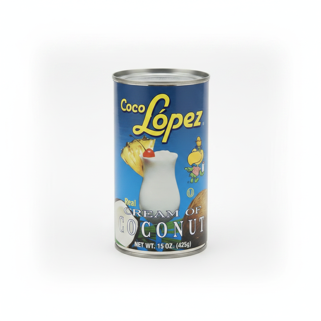 Coco Lopez - Real Cream of Coconut - Metal 15 Ounce Can - Original Fresh Authentic Coconut Cream (6 Pack)
