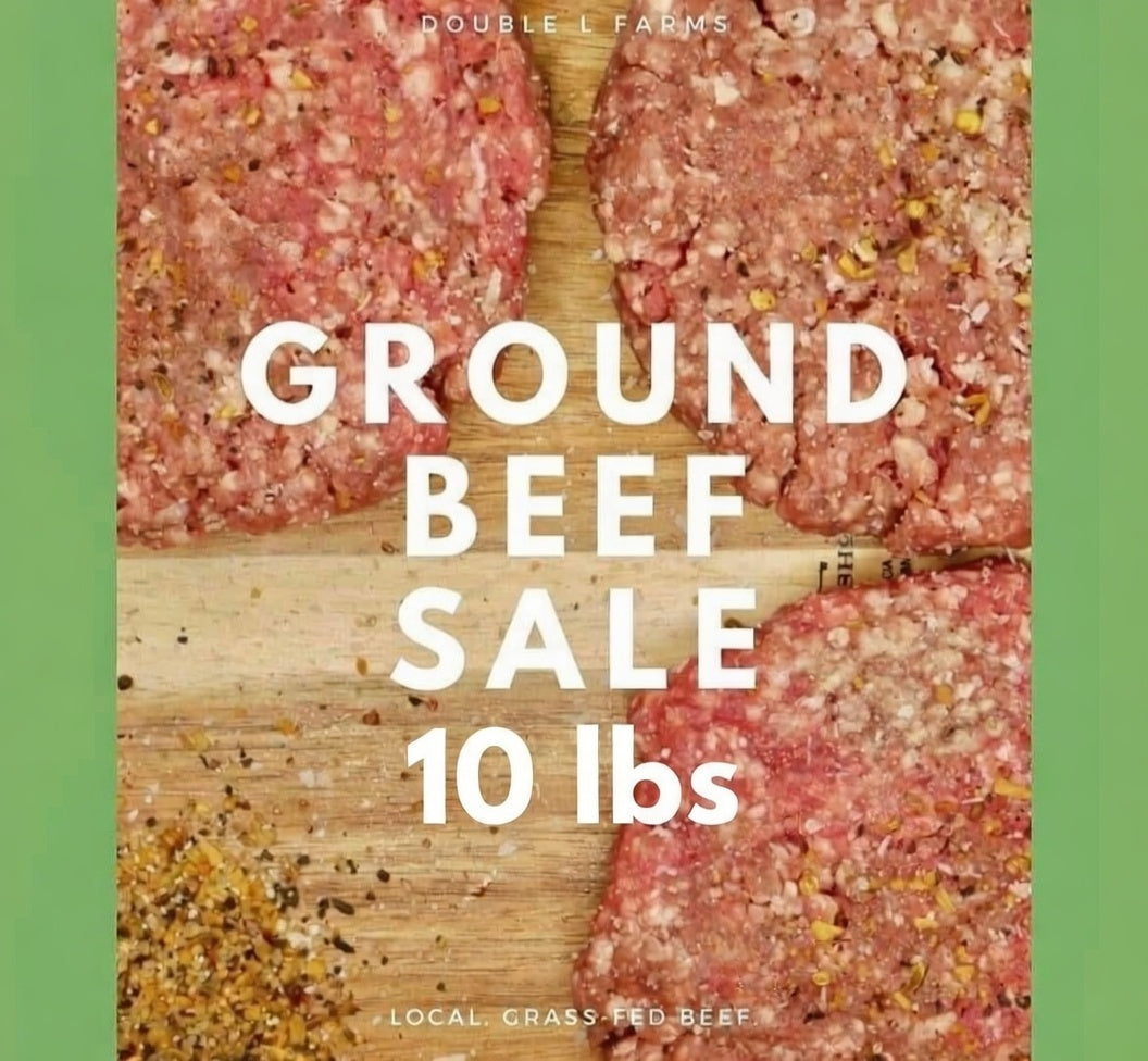 Double L Farms Grass Fed Ground Beef, 10 Pounds
