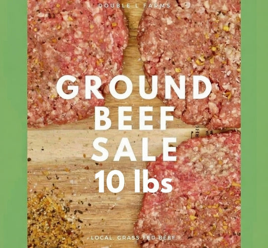 Double L Farms Grass Fed Ground Beef, 10 Pounds